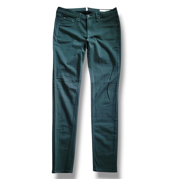 rag & bone Legging Cotton Blend Low Waist Stretch Skinny Pants Forest Green 30 - Picture 1 of 13